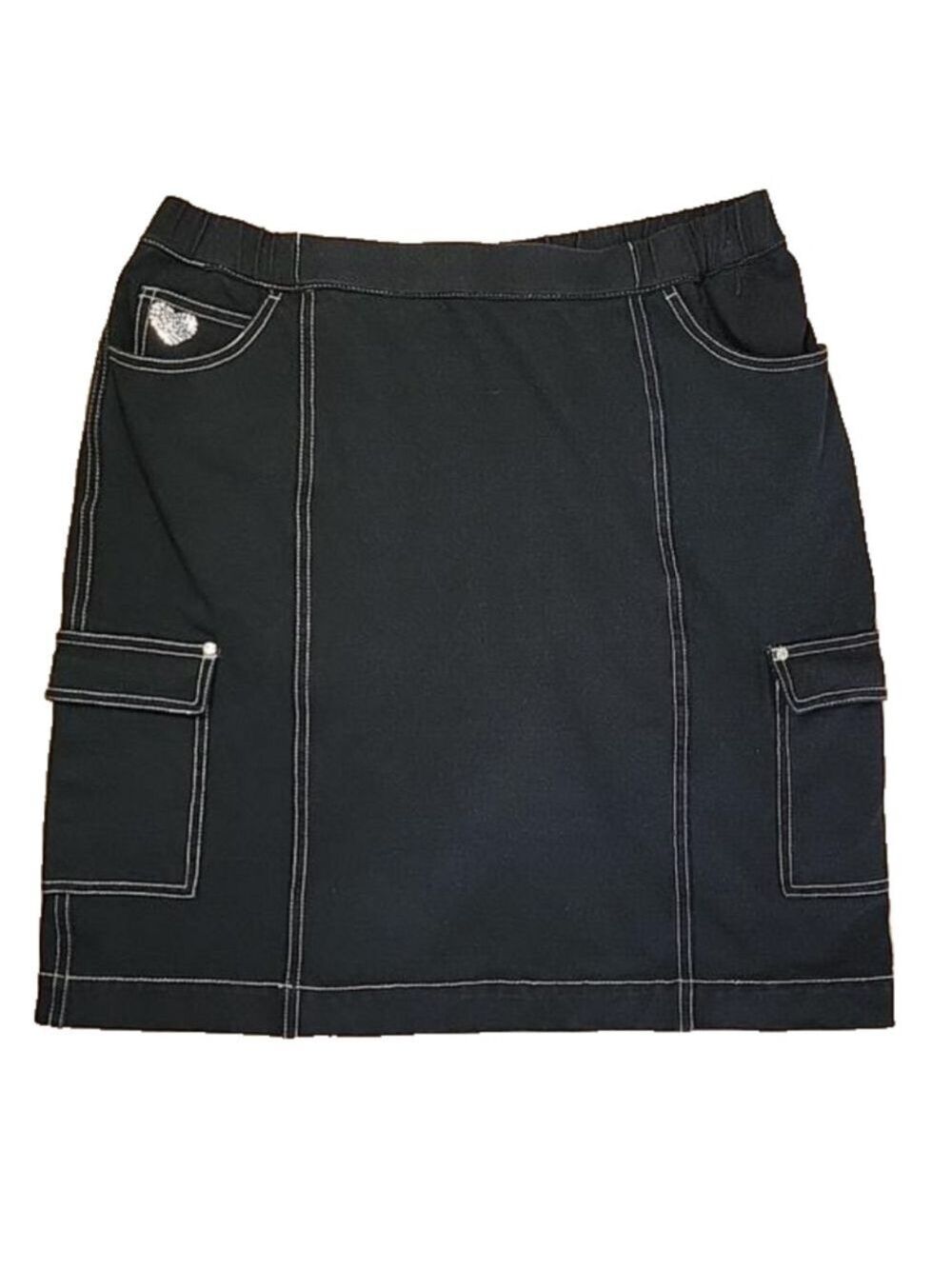 Dream Jeannes by Quacker Factory Black Denim Skort Size Medium EUC